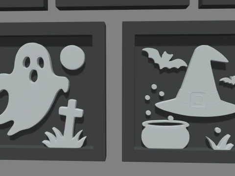 Halloween Pictures Frames 03 3D Model