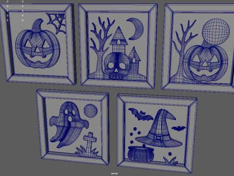 Halloween Pictures Frames 03 3D Model