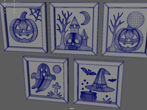 Halloween Pictures Frames 03 3D Model