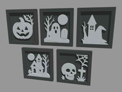 Halloween Pictures Frames 04 Modelo 3D