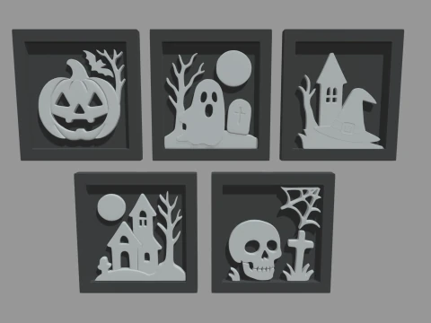 Halloween Pictures Frames 04 3D Model