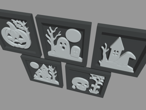 Halloween Pictures Frames 04 3D Model