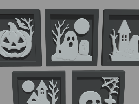 Halloween Pictures Frames 04 3D Model