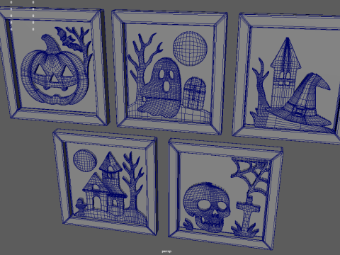 Halloween Pictures Frames 04 3D Model