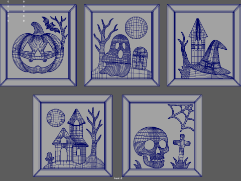 Halloween Pictures Frames 04 3D Model