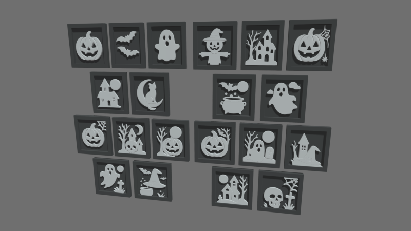 Halloween Pictures Frames 3Dモデル .c4d .max .obj .3ds .fbx .stl .blend