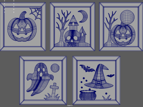 Halloween Pictures Frames 3Dモデル
