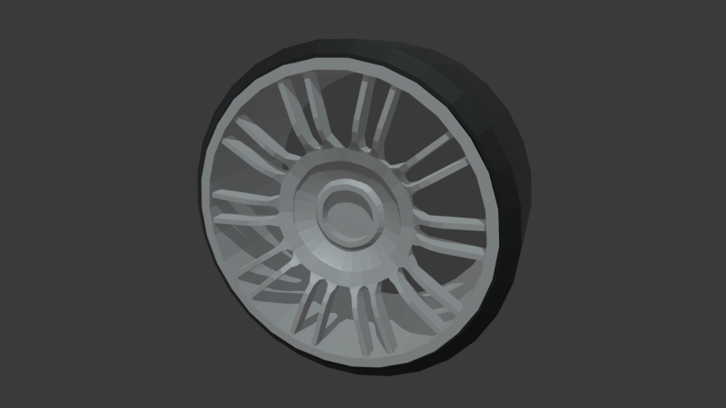 Low Poly Wheel 02 3D Model .c4d .max .obj .3ds .fbx .stl .blend 