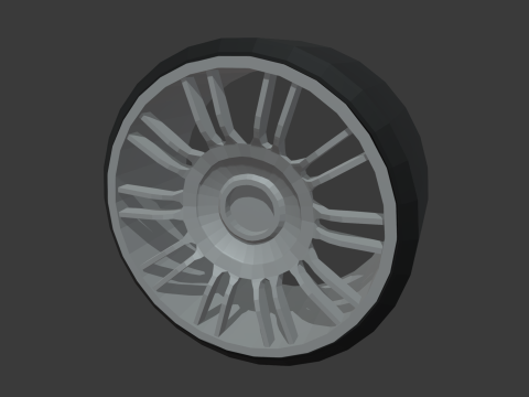 Low Poly Wheel 02 Modello 3D
