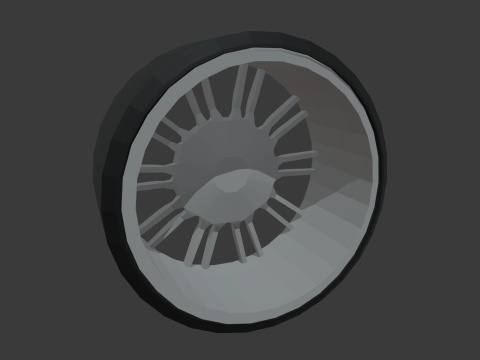 Low Poly Wheel 02 3D Model