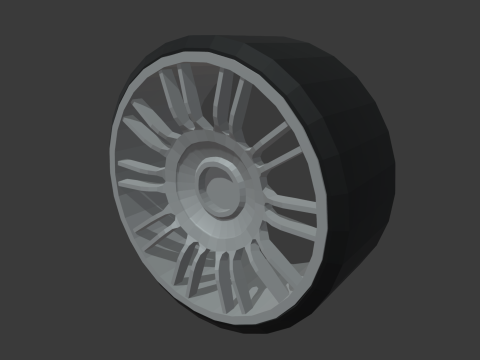 Low Poly Wheel 02 3D Model