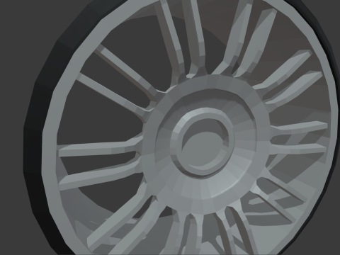 Low Poly Wheel 02 3D Model