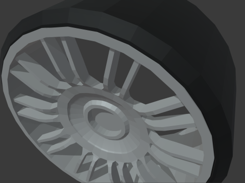 Low Poly Wheel 02 3D Model