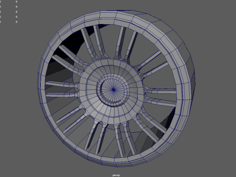 Low Poly Wheel 02 3D Model