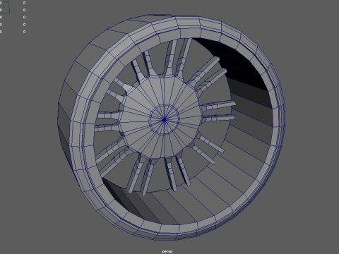 Low Poly Wheel 02 3D Model