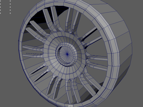 Low Poly Wheel 02 3D Model
