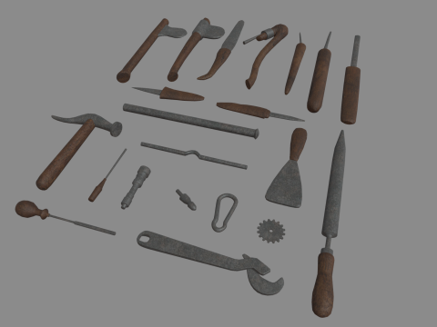 Old Tools Pack 01 3D Model