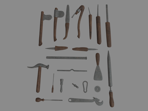 Old Tools Pack 01 Model 3D