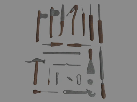 Old Tools Pack 01 3D Model
