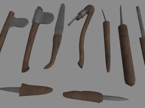 Old Tools Pack 01 Model 3D