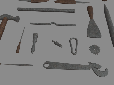 Old Tools Pack 01 Model 3D