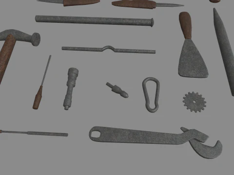 Old Tools Pack 01 3D Model