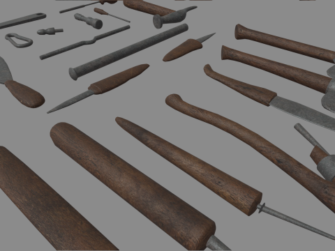Old Tools Pack 01 Model 3D