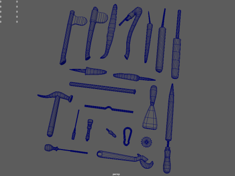 Old Tools Pack 01 Model 3D