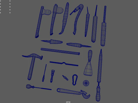 Old Tools Pack 01 3D Model