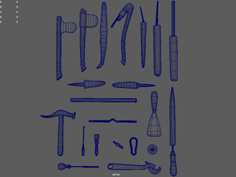 Old Tools Pack 01 Model 3D