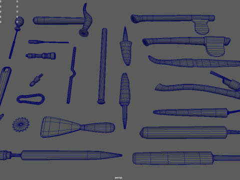 Old Tools Pack 01 Model 3D