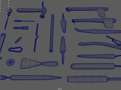 Old Tools Pack 01 3D Model