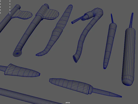 Old Tools Pack 01 3D Model