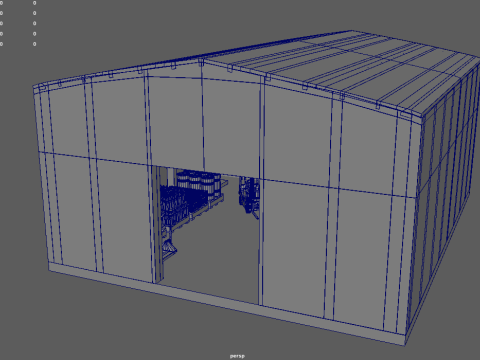 격납고창고01 3D 모델