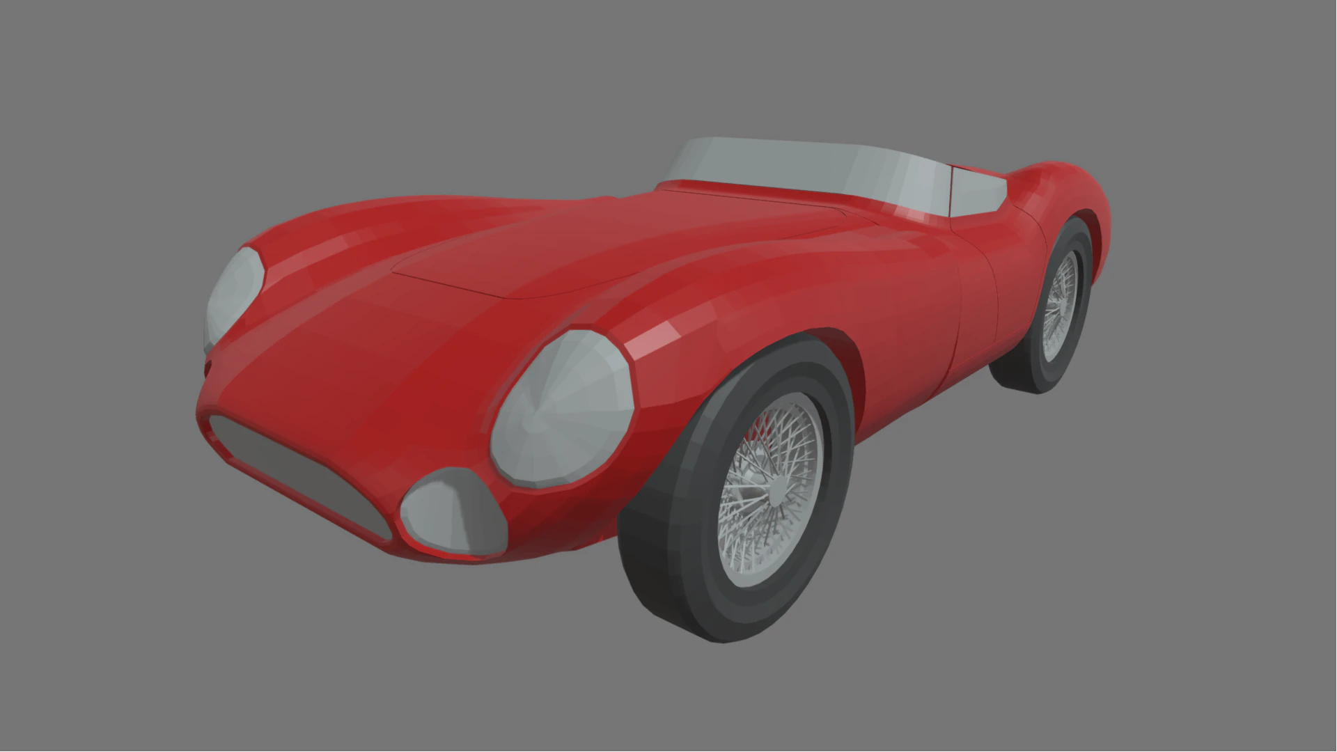 Low Poly Sport Classic Car 01 3D Model .c4d .max .obj .3ds .fbx .stl .blend 
