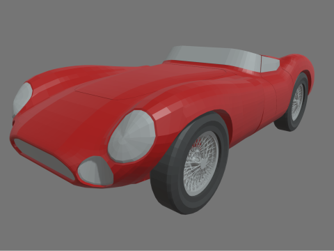 Low Poly Sport Classic Car 01 3D Model