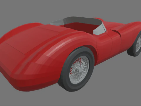 Low Poly Sport Classic Car 01 3D Model