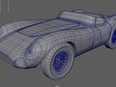Low Poly Sport Classic Car 01 3D Model
