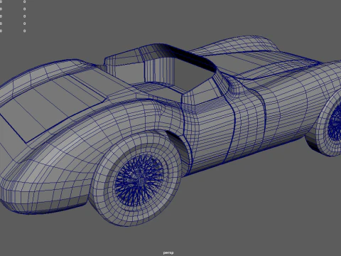 Low Poly Sport Classic Car 01 3D Model
