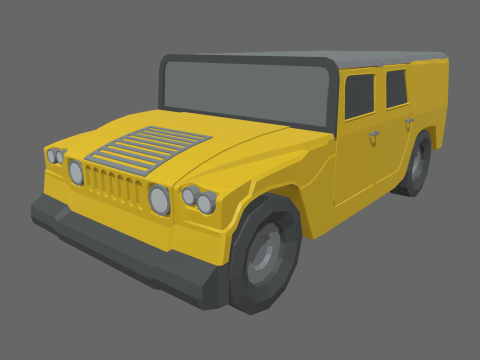 Carro off-road baixo poli 01 Modelo 3D