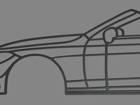 Mercedes Benz CLE Cabrio Wall Silhouette 3D Model