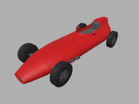 Low Poly Formula 1 Car 02 3D Model