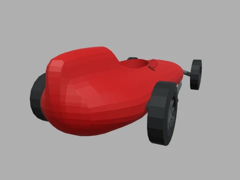 Low Poly Formula 1 Car 02 3D Model