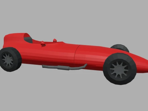 Low Poly Formula 1 Car 02 3D Model
