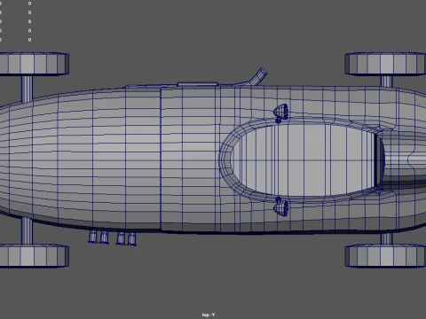 Low Poly Formula 1 Car 02 3D Model