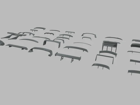 Mega Car Spoiler Pack 01 3D Model