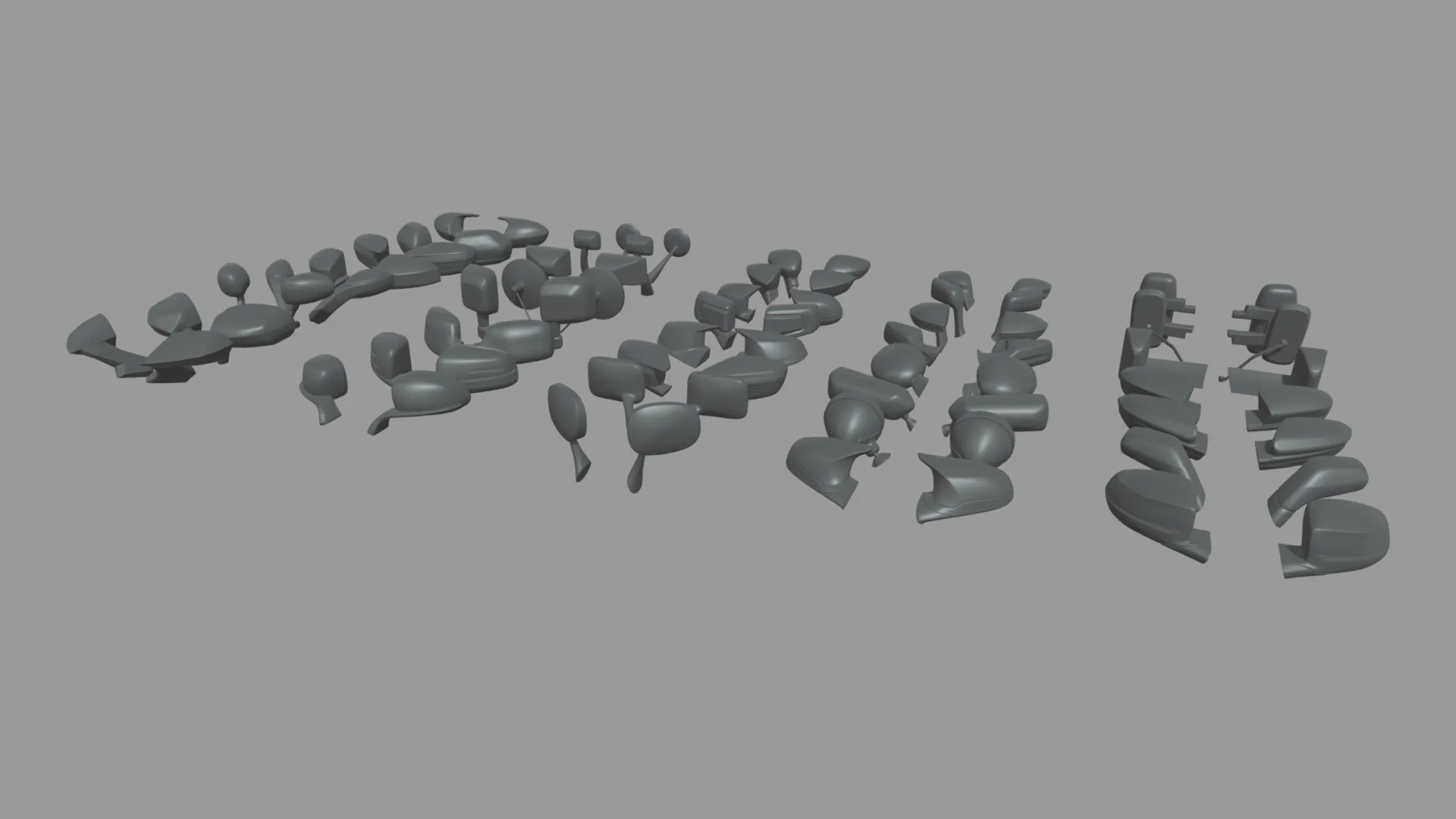 Mega Car Mirror Pack 01 3D Model .c4d .max .obj .3ds .fbx .stl .blend 
