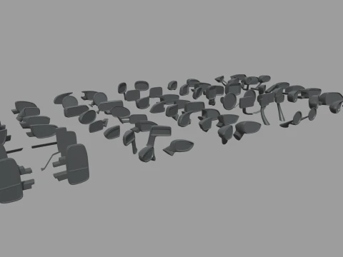 Mega Car Mirror Pack 01 3D Model