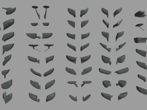 Mega Car Mirror Pack 01 3D Model