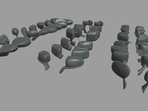 Mega Car Mirror Pack 01 3D Model